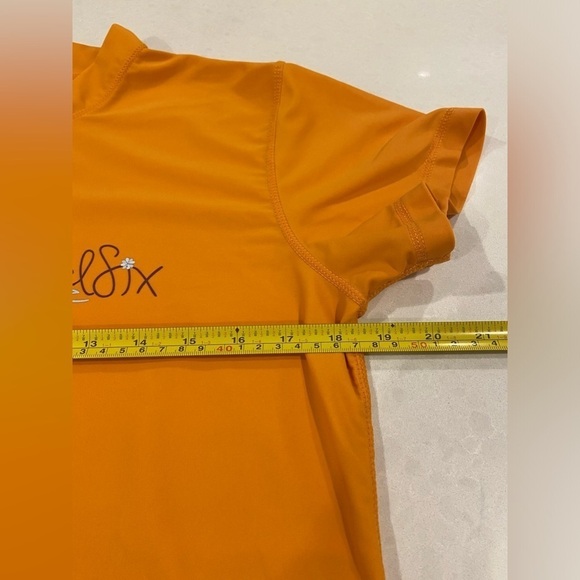 Level Six Coastal Short Sleeve Lycra Sun Shirt - Women's Size Large Orange - Picture 4 of 8